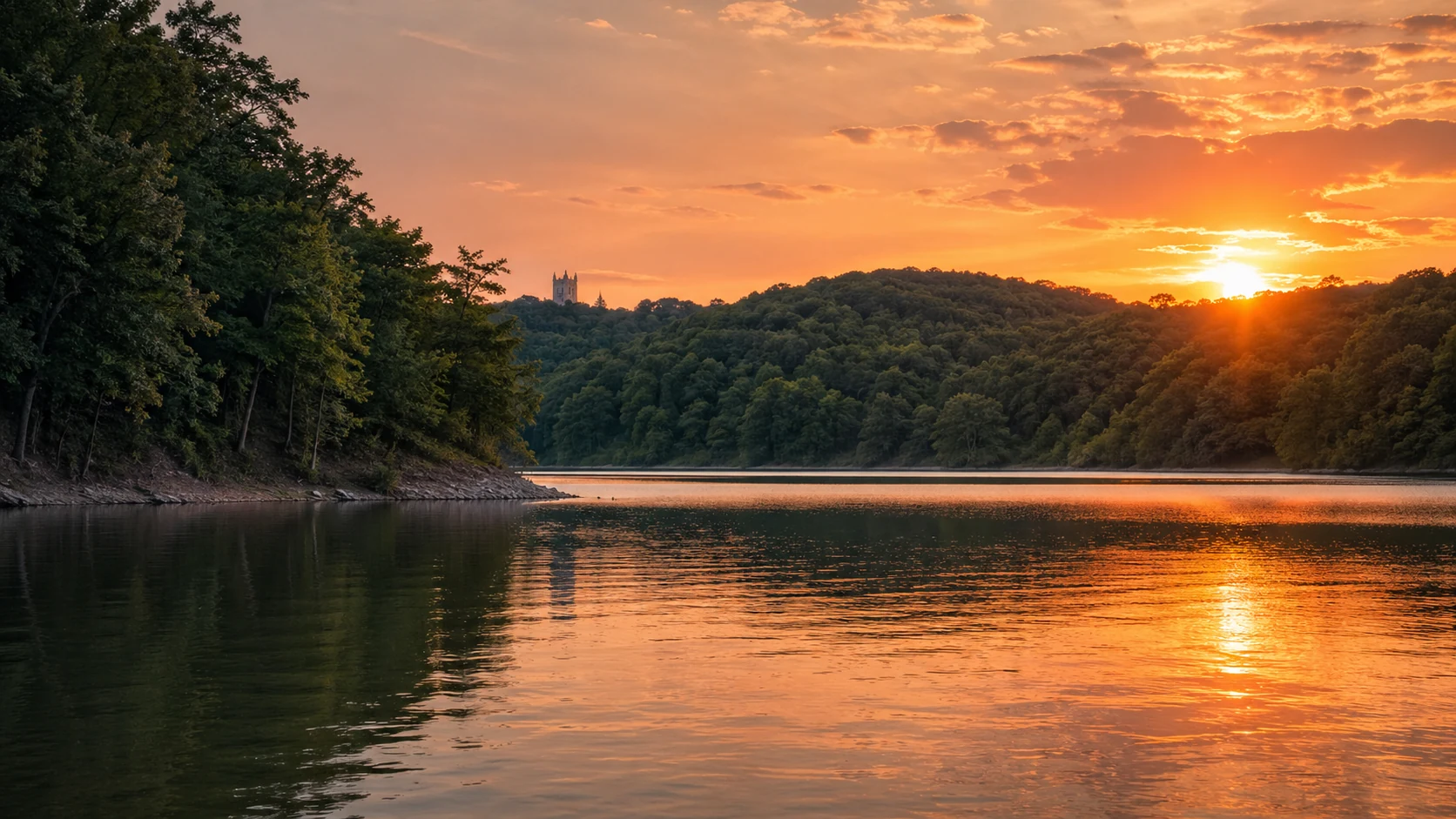 Monroe Lake near Bloomington at sunset